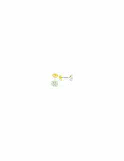 Cheap Pendientes bicolor circonitas oro 18k - 1cm - 0,74gr Pendientes De Oro