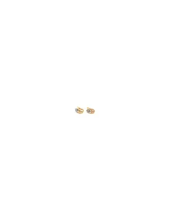 Best Sale Pendientes bicolor circonitas oro 18k - 1cm - 1,6gr Pendientes De Oro