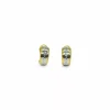 Hot Pendientes bicolor labrados oro 18k Pendientes De Oro