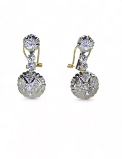 Flash Sale Pendientes bicolor largos circonitas oro 18k Pendientes De Oro