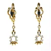 Flash Sale Pendientes bismark circonitas piedra azul oscura oro 18k Pendientes De Oro