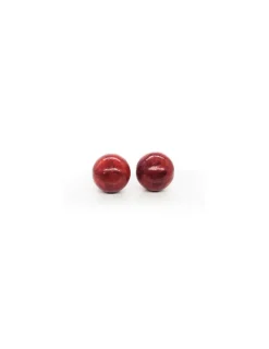 Fashion Pendientes bola coral plata de Ley - 10mm Pendientes De Plata