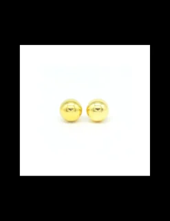 Hot Pendientes bola plata de Ley chapada oro - 8mm Pendientes De Plata