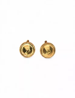 Shop Pendientes calados imagen egipcia oro 18k Pendientes De Oro