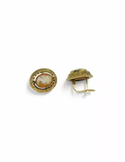 Online Pendientes camafeo oro 18k - 1,5cm Pendientes De Oro