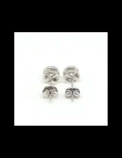 Best Pendientes circonita chatón plata de Ley rodiados - 6mm Pendientes De Plata