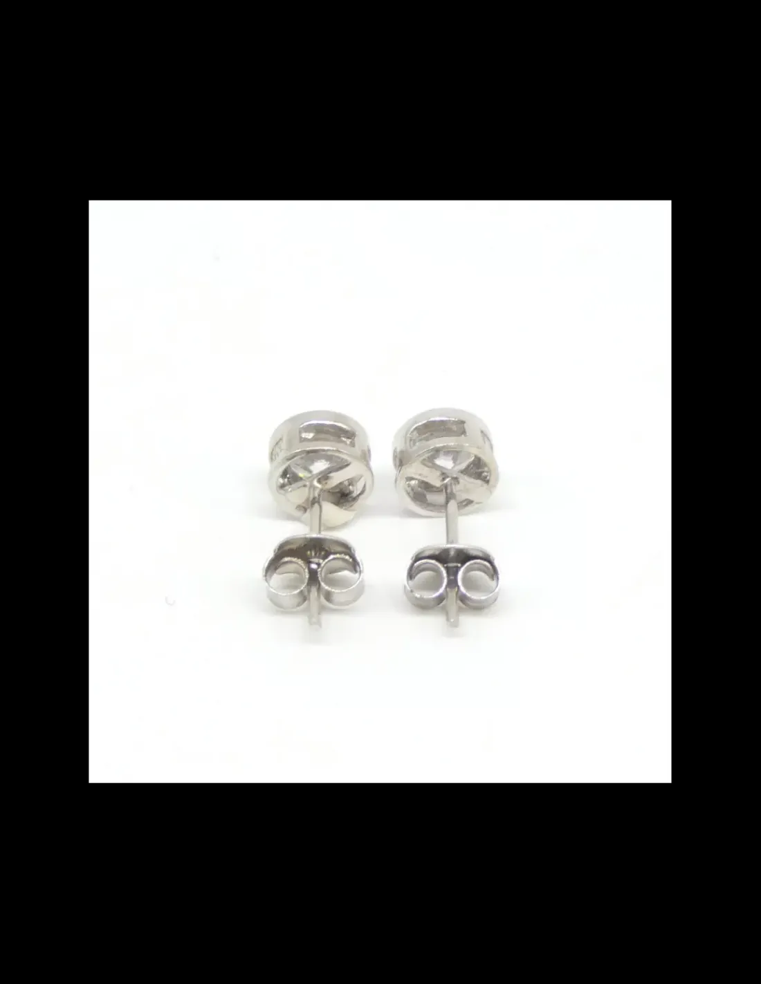 Best Pendientes circonita chatón plata de Ley rodiados - 6mm Pendientes De Plata