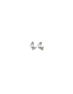 Outlet Pendientes circonita cuatro garras y triángulo invertido plata Pendientes De Plata
