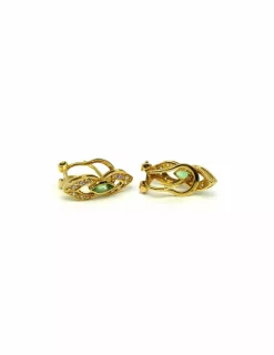 Flash Sale Pendientes circonita verde oro 18k Pendientes De Oro