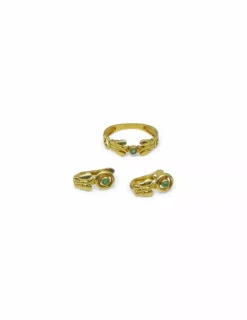 Shop Pendientes circonita verde y mariposas oro 18k Pendientes De Oro