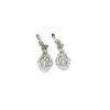 Fashion Pendientes colgantes con circonitas oro blanco 18k - 4cm Pendientes De Oro