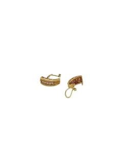 Outlet Pendientes con fila de circonitas oro 18k Pendientes De Oro
