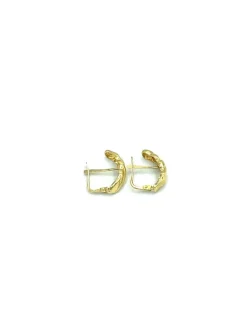 Discount Pendientes con líneas mate y brillo oro 18K Pendientes De Oro