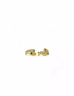 Cheap Pendientes con piedra verde y roja oro 18k Pendientes De Oro