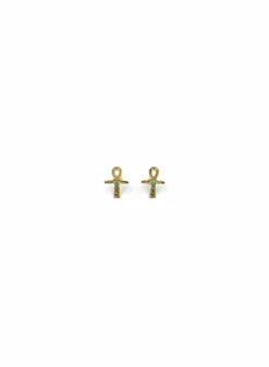 Store Pendientes cruz egipcia oro 18k Pendientes De Oro