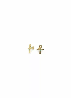 Store Pendientes cruz egipcia oro 18k Pendientes De Oro