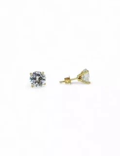 Cheap Pendientes cuatro garras con circonita oro 18k Pendientes De Oro