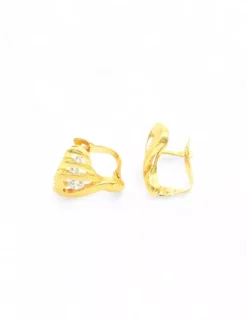 Discount Pendientes de tres corazones calados con circonitas oro 18k Pendientes De Oro