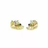 New Pendientes dobles circonitas de colores oro 18k Pendientes De Oro