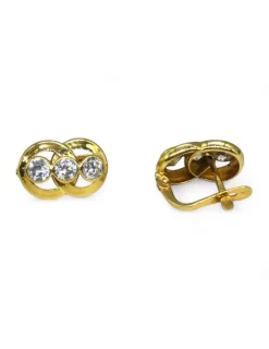 Discount Pendientes en ocho con tres circonitas oro 18k Pendientes De Oro