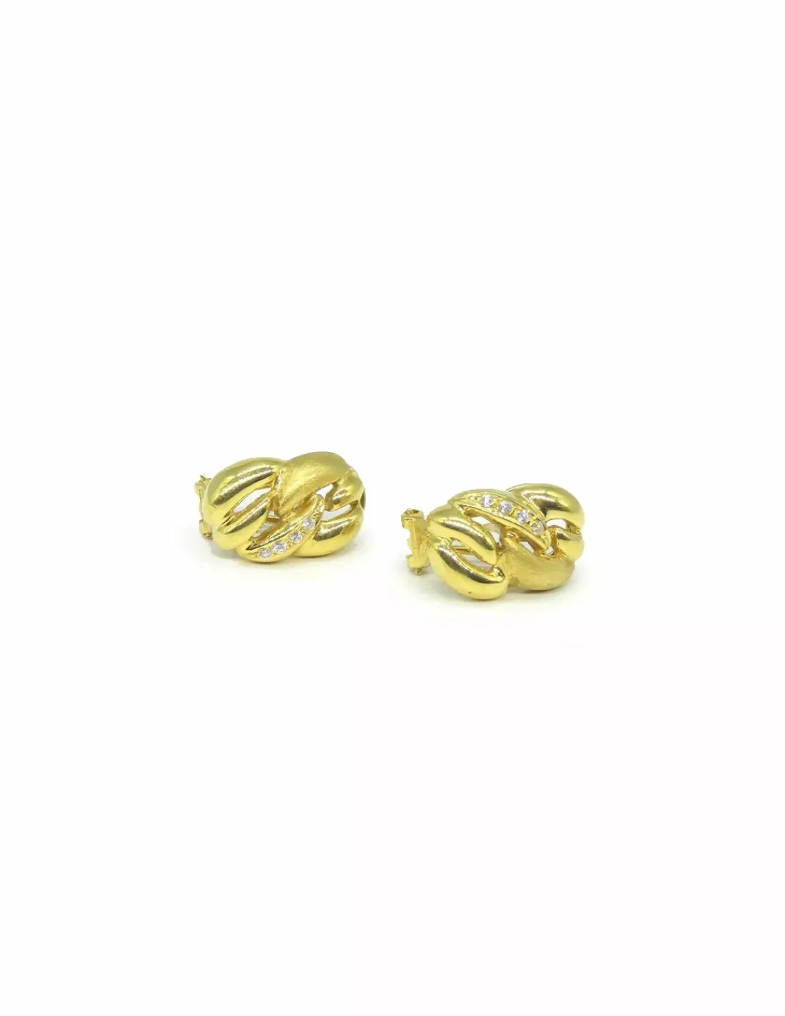 Clearance Pendientes entrelazados circonita oro 18k Pendientes De Oro