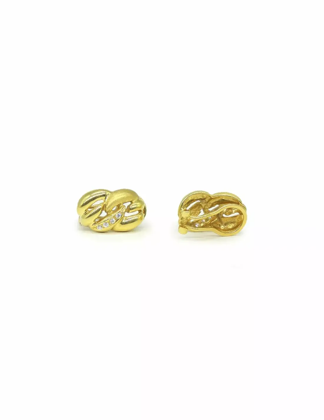 Clearance Pendientes entrelazados circonita oro 18k Pendientes De Oro