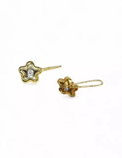 Hot Pendientes estrellas circonitas oro 18k Pendientes De Oro