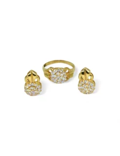 Clearance Pendientes flor circonitas oro 18k Pendientes De Oro