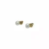 Cheap Pendientes flor circonitasy perla oro 18k Pendientes De Oro