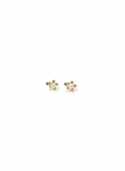 Best Sale Pendientes flor con perla oro 18k Pendientes De Perlas|Pendientes De Oro