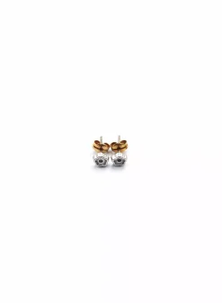 Fashion Pendientes flor oro bicolor 18k Pendientes De Oro
