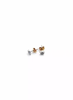 Fashion Pendientes flor oro bicolor 18k Pendientes De Oro