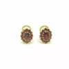 Fashion Pendientes flor piedra roja 18k Pendientes De Oro