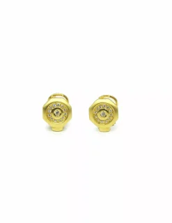 Cheap Pendientes hexágonos circonitas oro 18k Pendientes De Oro