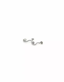 Shop Pendientes largos circonitas/perla oro blanco 18k Pendientes De Perlas|Pendientes De Oro