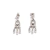 New Pendientes largos con circonitas oro blanco 18K Pendientes De Oro