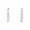Clearance Pendientes largos con cuatro círculos circonitas oro 18k Pendientes De Oro