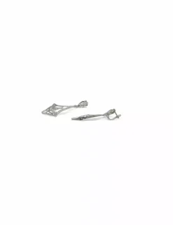 Shop Pendientes largos oro blanco 18k Pendientes De Oro