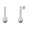 Flash Sale Pendientes largos perla cultivada blanca y circonitas plata 925 Pendientes De Plata