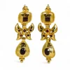 Outlet Pendientes largos tallaje antiguo piedras oro 18k Pendientes De Oro