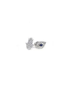 New Pendientes mano de Fátima y ojo de horus circonitas plata Pendientes De Plata