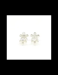 Online Pendientes margarita esmalte rojo y circonita plata de Ley Pendientes De Plata