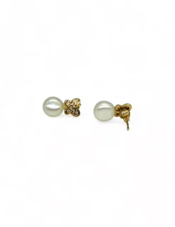 Cheap Pendientes mariposa con perla oro 18k Pendientes De Perlas|Pendientes De Oro
