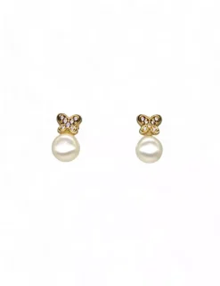 Cheap Pendientes mariposa con perla oro 18k Pendientes De Perlas|Pendientes De Oro