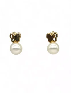 Flash Sale Pendientes mariposa y perla oro 18k Pendientes De Perlas|Pendientes De Oro