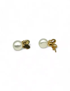 Flash Sale Pendientes mariposa y perla oro 18k Pendientes De Perlas|Pendientes De Oro