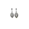 Hot Pendientes marquesita nácar blanco presión plata óxido Pendientes De Plata