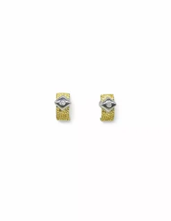Fashion Pendientes maya con diamante oro bicolor 18k Pendientes Con Brillantes|Pendientes De Oro