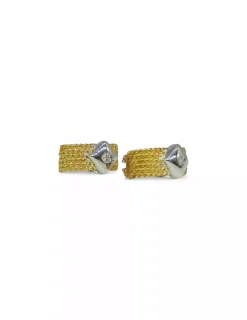 Fashion Pendientes maya con diamante oro bicolor 18k Pendientes Con Brillantes|Pendientes De Oro