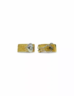 Fashion Pendientes maya con diamante oro bicolor 18k Pendientes Con Brillantes|Pendientes De Oro